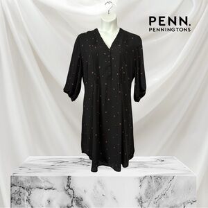 Penningtons, Plus Size Black Floral Tunic Dress (In Every Story) 20W